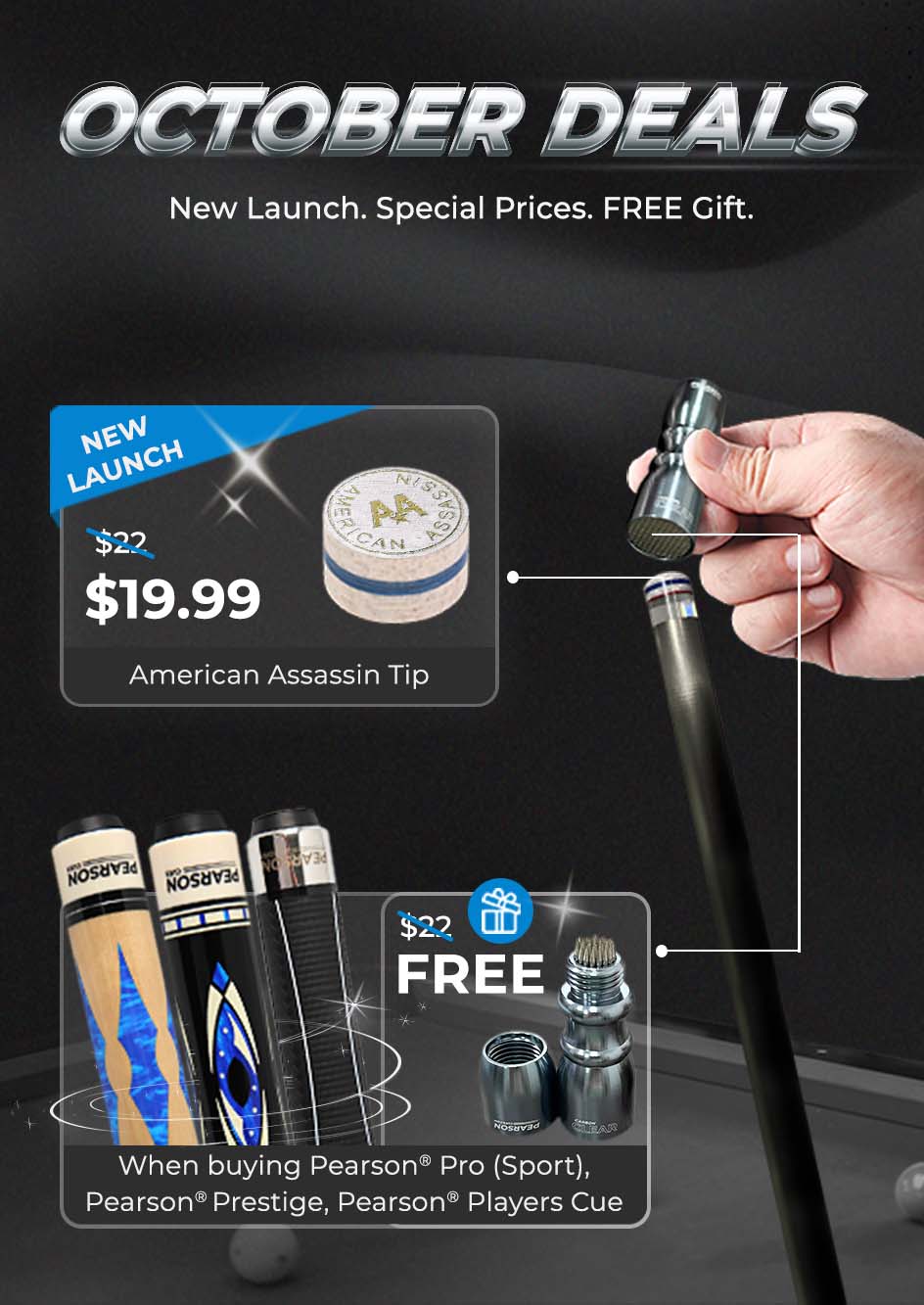 October promotion with free gift and new american assassin tip