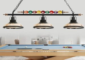 height of pool table lights