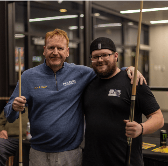 Dave Pearson with a fan at the Iowa Tournament